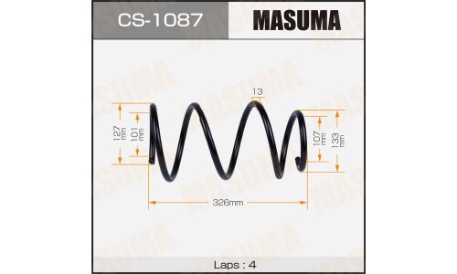 Пружина подвески Masuma, передняя, арт. CS-1087