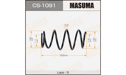 Пружина подвески Masuma, передняя, правая/левая, 1 шт, арт. CS-1091