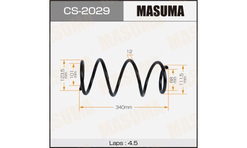 Пружина подвески MASUMA front NISSAN NOTE / E11