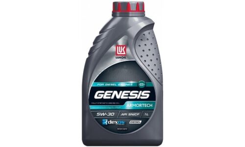Масло моторное Лукойл Genesis Armortech Diesel 5w30, синтетическое, API SN/CF, ACEA C2/C3, для дизельного двигателя, 1л, арт. 3149148/2203879