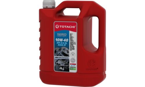 Масло моторное Totachi Niro HD 10w40 полусинтетическое, API SL/CI-4, ACEA E7, универсальное, 4л, арт. 4589904921971/1D104