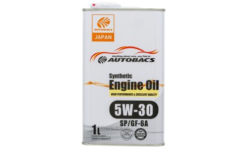 Масло моторное Autobacs Engine Oil 5w30, синтетическое, API SP, ILSAC GF-6A, для бензинового двигателя, 1л, арт. A00032061 (Сингапур)