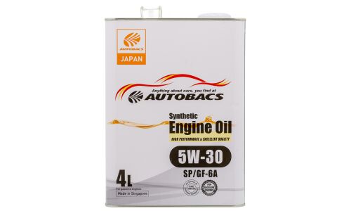 Масло моторное Autobacs Engine Oil 5w30, синтетическое, API SP, ILSAC GF-6A, для бензинового двигателя, 4л, арт. A00032062 (Сингапур)