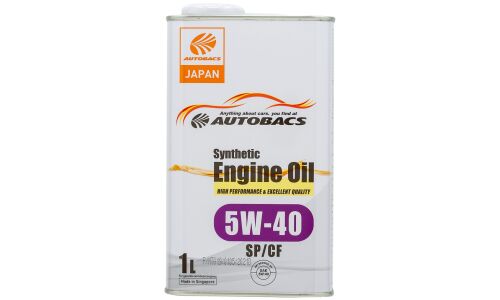 Масло моторное Autobacs Engine Oil 5w40, синтетическое, API SP/CF, универсальное, 1л, арт. A00032065 (Сингапур)