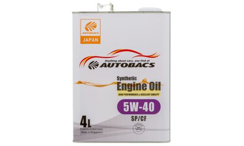 Масло моторное Autobacs Engine Oil 5w40, синтетическое, API SP/CF, универсальное, 4л, арт. A00032066 (Сингапур)