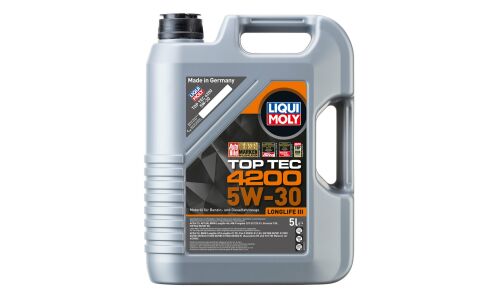 Масло моторное Liqui Moly Top Tec 4200 5w30 синтетическое, API SP, ACEA C3, универсальное, 5л, арт. 7661/8973
