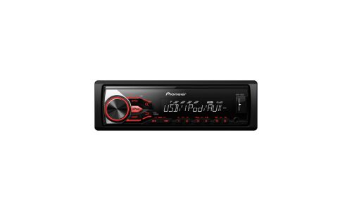 Автомагнитола Pioneer MVH-180UI, 1 DIN, USB/AUX, 4х50Вт, красная подсветка