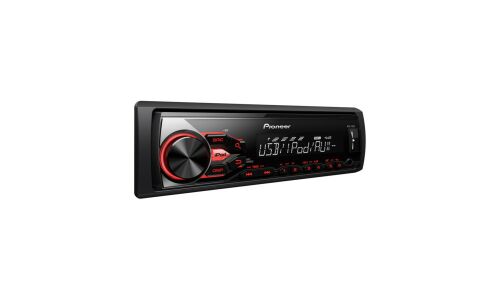 Автомагнитола Pioneer MVH-180UI, 1 DIN, USB/AUX, 4х50Вт, красная подсветка