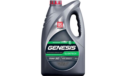 Масло моторное Лукойл Genesis Glidetech 5w30 синтетическое, SN/CF/GF-5, для бензинового двигателя, 4л