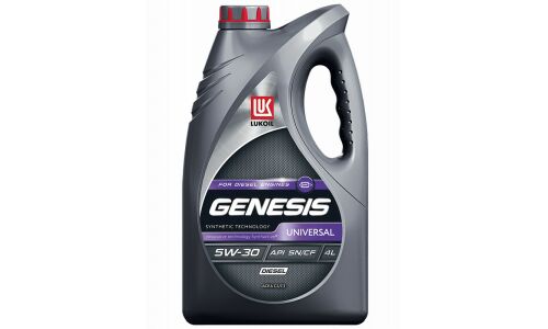 Масло моторное Лукойл Genesis Universal Diesel 5w30 синтетическое, API SN/CF, ACEA C2/С3, для дизельного двигателя, 4л, арт. 3173872