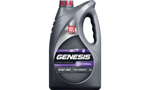 Масло моторное Лукойл Genesis Universal 5w40, синтетическое, API SN/CF, ACEA A3/B3/B4, универсальное, 4л, арт. 3148631