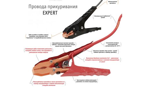 Провода пусковые Airline Expert, 1000А, сечение 50.9мм², длина 5м, в чехле, арт. SA-1000-06E