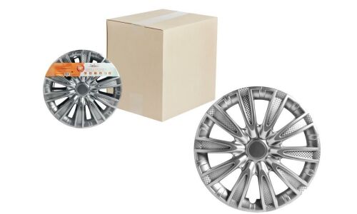 Колпаки на колеса Airline Торнадо, 15", серебристые, под карбон, 2шт, арт. AWCC-15-06