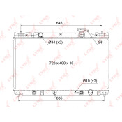 Радиатор охлаждения двигателя LYNXauto, паяный, арт. RB-1124