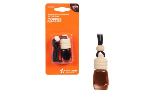 Ароматизатор подвесной Airline «Бутылочка» Coffee (Бодрящий кофе), жидкий, 5мл, арт. AFBU075