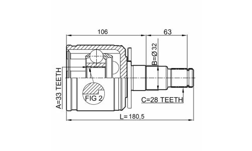 ШРУС Febest, внутренний, арт. 0411-KB4LH