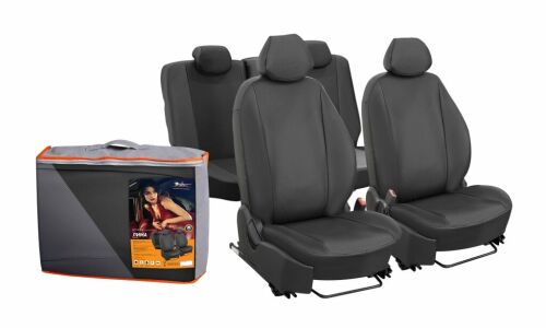 Чехлы Airline Лима для Nissan X-Trail (2015+), для передних и задних сидений, экокожа, черный цвет, 14 предметов
