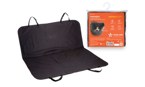 Накидка защитная Airline для заднего ряда, полиэстер, черный цвет, арт. AO-PC-05