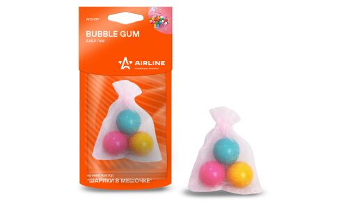 Ароматизатор подвесной Airline «Шарики в мешочке» Bubble Gum (Бабл Гам), полимерный, арт. AFSH119