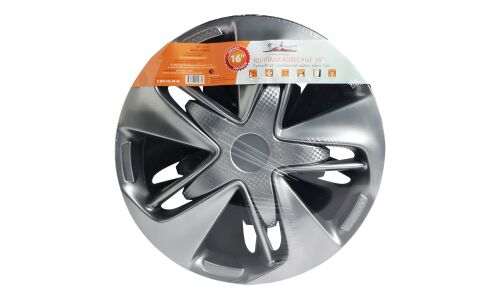 Колпаки на колеса Airline Супер Астра, 16", серебристые, под карбон, 2шт, арт. AWCC-16-01