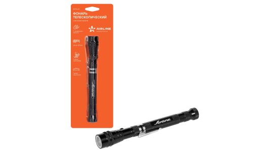 Фонарь Airline AT-FL-01, LEDx3, на батарейке 1xLR44, телескопический до 550мм, с магнитным захватом