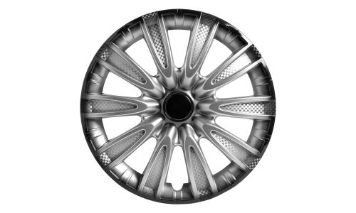 Колпаки на колеса Airline Торнадо +, 15", серебристо-черные, под карбон, 2шт, арт. AWCC-15-07