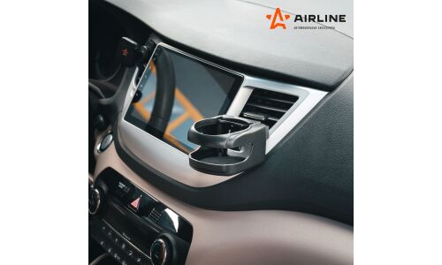 Подстаканник Airline, в дефлектор / на присоске, чёрный, арт. ACH-D-002