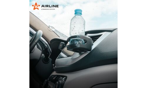 Подстаканник Airline, в дефлектор / на присоске, чёрный, арт. ACH-D-002