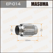 Гофра глушителя Masuma, 51x120мм, 2-слойная, арт. EP-014