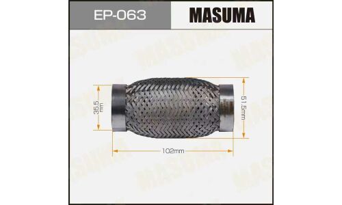 Гофра глушителя Masuma, Interlock, 35x100мм, усиленная, 3-слойная, арт. EP-063