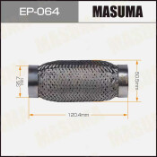 Гофра глушителя Masuma, Interlock, 35x120мм, усиленная, 3-слойная, арт. EP-064
