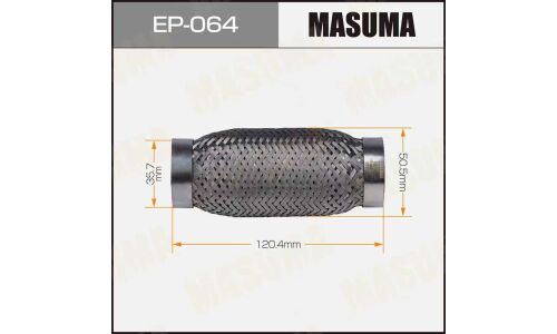 Гофра глушителя Masuma, Interlock, 35x120мм, усиленная, 3-слойная, арт. EP-064