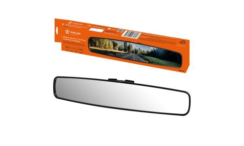 Зеркало салонное Airline, прямоугольное, панорамное, 46x432мм, чёрное, арт. AMR-06