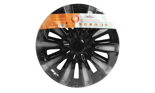 Колпаки на колеса Airline Торнадо Т, 15", серебристый+черный, под карбон, 2шт, арт. AWCC-15-10