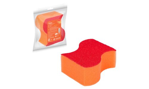 Губка Airline, поролоновая, с эластомером «Волна», 100x75x50мм, арт. AB-T-06