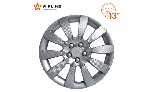 Колпаки на колеса Airline Торнадо, 13", серебристые, под карбон, 2шт, арт. AWCC-13-06