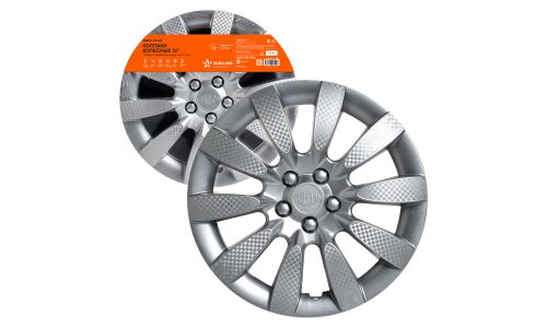 Колпаки на колеса Airline Торнадо, 13", серебристые, под карбон, 2шт, арт. AWCC-13-06