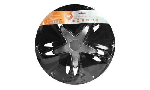 Колпаки на колеса Airline Супер Астра Т, 16", серебристый+черный, под карбон, 2шт, арт. AWCC-16-05