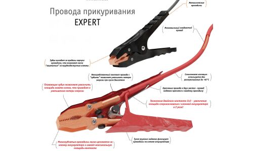 Провода пусковые Airline Expert, 750А, сечение 35.3мм², длина 5м, в чехле, арт. SA-750-05E
