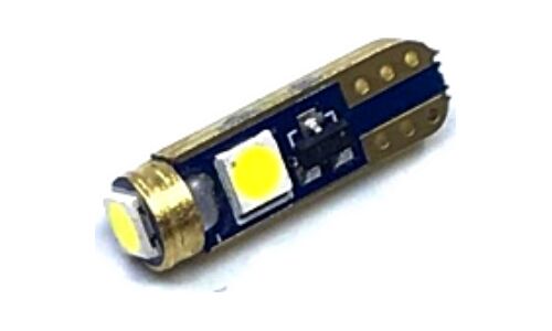 Лампа светодиодная HiVision W1.2W (W2x4.6d, T5), 12В, 1.2Вт, 6000К, 1 шт (3 светодиода)