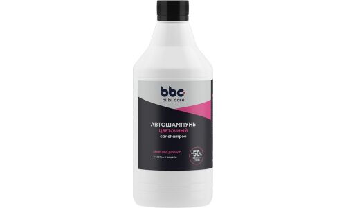 Автошампунь BiBiCare, для ручной мойки, с полирующим эффектом и цветочным ароматом, бутылка 1л, арт.4124