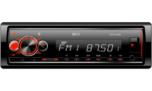 Автомагнитола ACV AVS-916BR, 1DIN, SD/USB/AUX/Bluetooth, 4х50Вт, красная подсветка