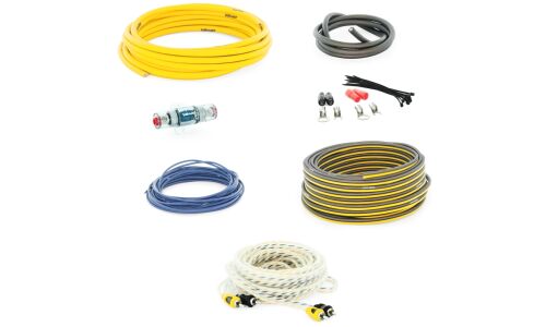 Комплект проводов для 2-канального усилителя SWAT PAC-T8, силовой (8AWG), акустический (16AWG), управляющий (18AWG) и межблочный кабели, держатель с предохранителем Mini ANL 60А, клеммы (8AWG)