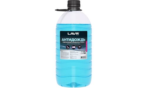 Стеклоомывающая жидкость Lavr «Антидождь», летняя, с гидрофобным эффектом, бутылка 3.8л, арт. Ln1616