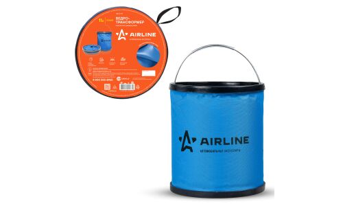 Ведро складное Airline, прорезиненное, Ø24см, 11л, синее, арт. AB-O-01