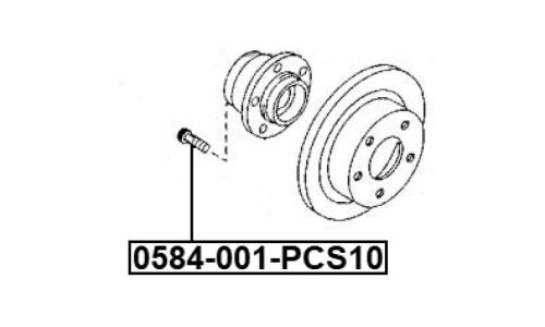 Шпилька колёсная (комплект 10 шт. в упаковке) Febest 0584001PCS10