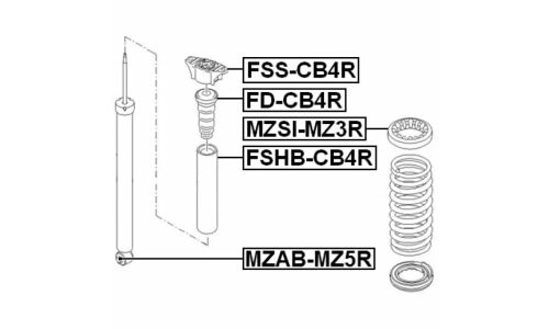 Опора амортизатора Febest задняя, правая/левая, арт. FSS-CB4R