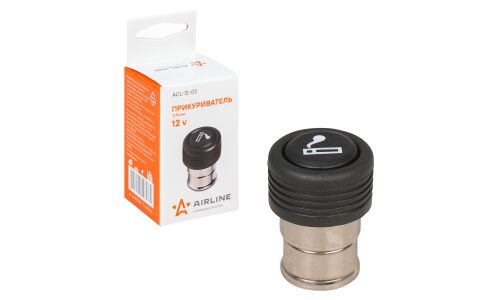 Прикуриватель Airline 12В, 1 гнездо, черный, с поворотным шарниром, арт. ACL-12-02