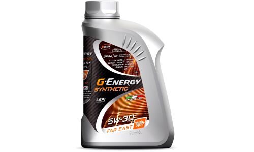 Масло моторное G-Energy Synthetic Far East 5w30, синтетическое, API SP, ILSAC GF-6A, для бензинового двигателя, 1л, арт. 253142414