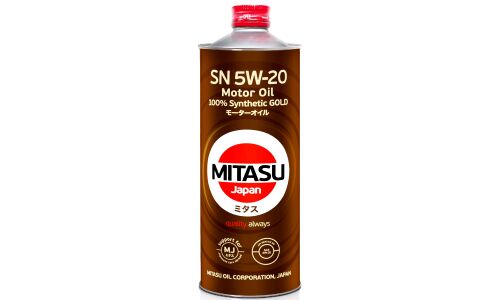 Масло моторное Mitasu Gold 5w20, синтетическое, API SN, ILSAC GF-5, для бензинового двигателя, 1л, арт. MJ-100/1
